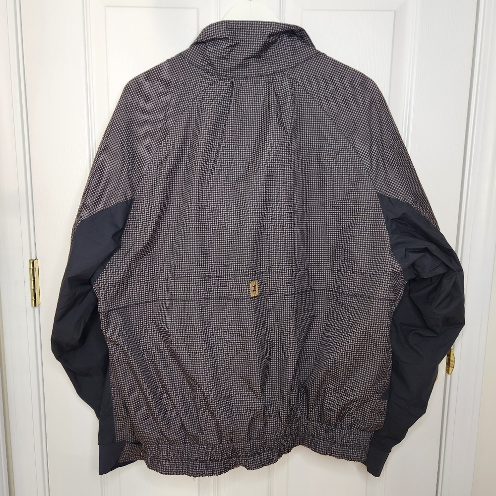 Men's DryJoys By FootJoy Houndstooth Black Beige Rain Golf Jacket Size Large - Picture 11 of 14
